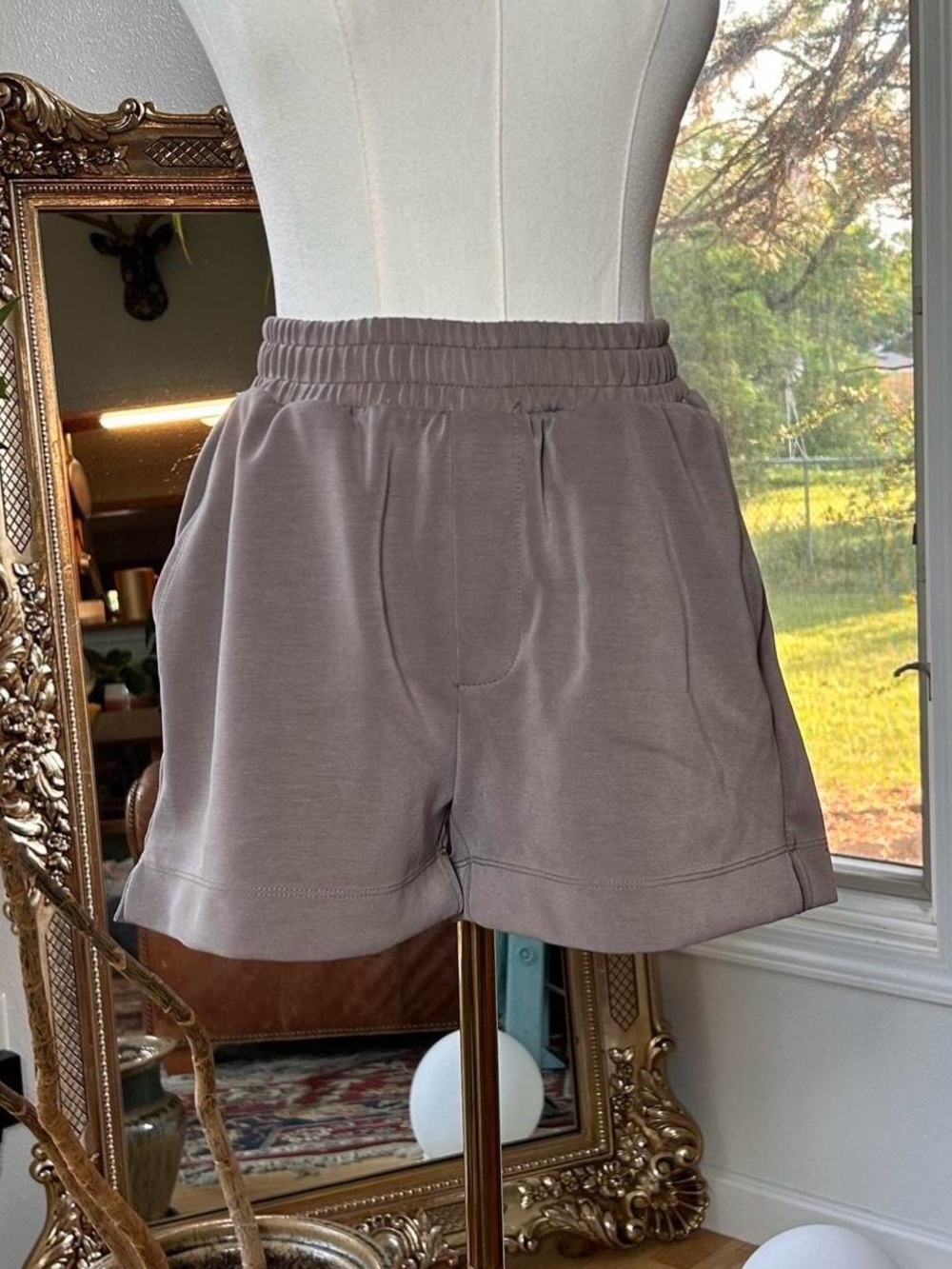 a new day Taupe Elastic-Waist Athletic Shorts